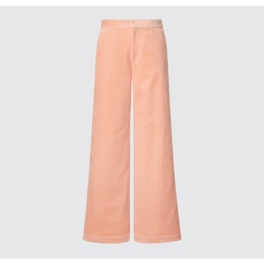 Uniqlo Corduroy Wide Leg Pants Size 4 Pink Wide Wale Trouser Spring 26
